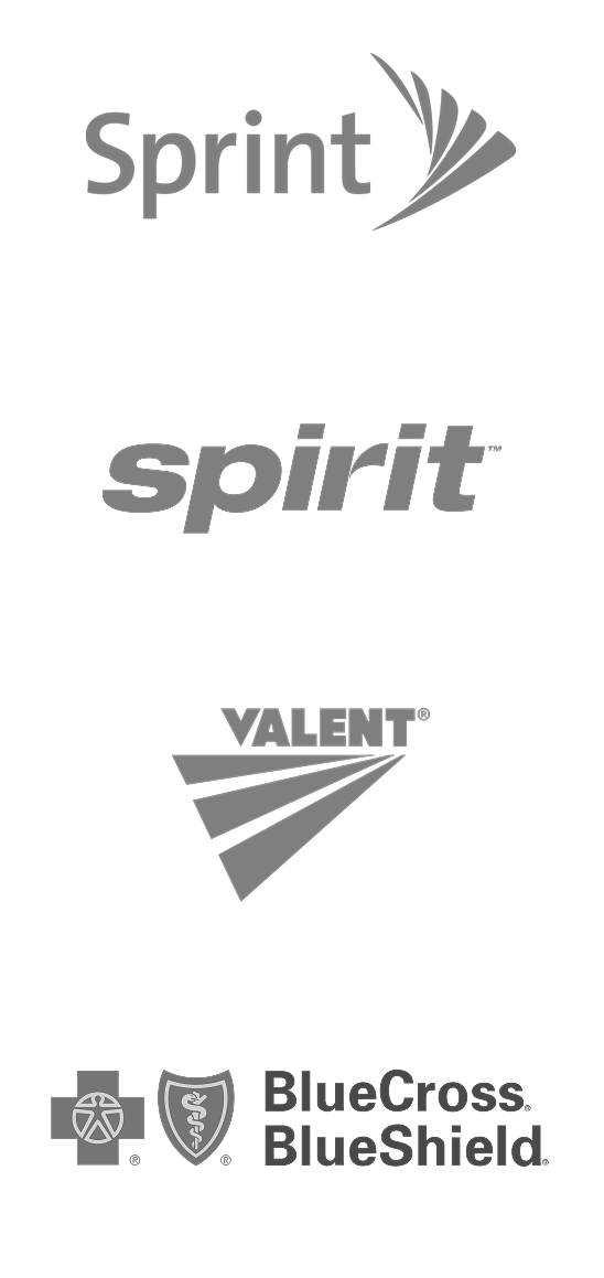 Logo list 3 sprint, spirit, valent, Blue cross blue shield